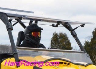 UTV Windshields - Can-Am Commander Scratch Resistant Flip Windshield  FWS-CA-COM-001-70