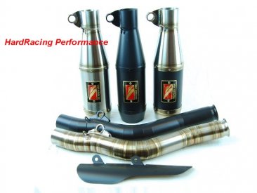 WKT391H  WERKES USA GP High Mount Stainless Slip-on 3/4 Exhaust (cat delete) - 2017-2018 KTM RC 390