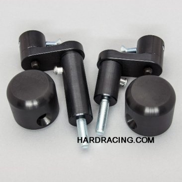 50-0144S  Woodcraft Frame Sliders -  Kawasaki EX400 NINJA '18-19 Frame Slider Base Kit (Black Plastic Pucks Included) STREET KIT