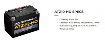 Antigravity ATZ10-HD RE-START Lithium Battery | AG-ATZ10-HD-RS