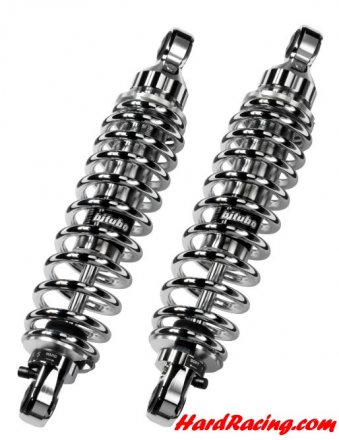 Bitubo HD031WME03 14" Chrome Edition Twin Shocks | Adjustable Preload, Rebound & Length (356mm) - Harley Davidson Sportster Models