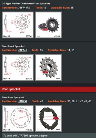 JT 525 Front & Rear Steel Sprockets - '07 Ducati 1100 S Multistrada
